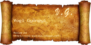 Vogl Gyöngyi névjegykártya